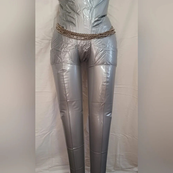 A Vintage Multi Layer Silver Metal Chain Belly Waist Belt - Picture 3 of 5